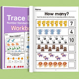 Caderno de Exercícios Interativo de Matemática – Contagem, Adição e Subtração até 10 e Atividades de Relações Numéricas – Material de Aprendizagem Visual; ideal para pré-escola, 1º ano, ensino domiciliar e sal