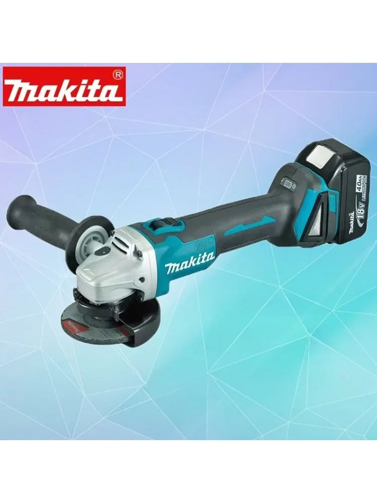 Amoladora angular eléctrica Makita DGA404 de 18 V y 125 mm, sin escobillas, de litio, recargable, de alta potencia.