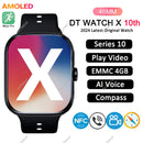 DT Watch 10 SmartWatch DT Watch X Amoled 46mm Screen Video Play Local Music 4GB NFC ChatGPT Compass SmartWatch For Apple Android