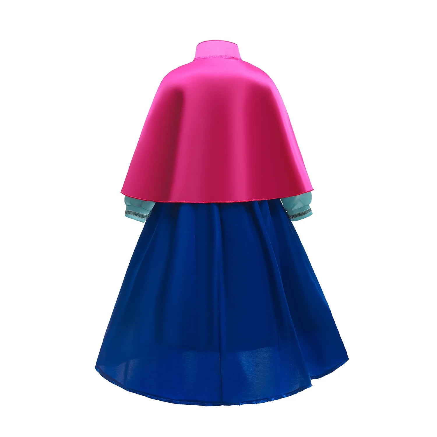 Disney Frozen Princess Anna Dress with Fuchsia Cape Girls Snow Queen Elsa's Sister Costume Play Toddler Carnival Royal Frocks