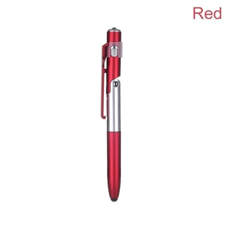 Newest 4-In-1 Multifunction Ballpoint Pen LED Light Fold Phone Holder Night Read Writing Pencil Office School Student Stationery