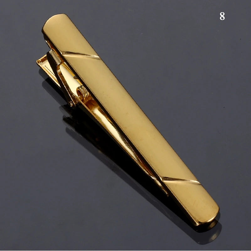 New Metal Silver Color Tie Clip For Men Wedding Necktie Tie Clasp Clip Gentleman Ties Bar Crystal Tie Pin For Men's Accessories