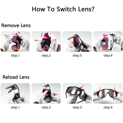 Kapvoe Photochromic Cycling Glasses Photochromic Sunglasses Road Bicycle Sports Glasses MTB Bike Eyewear Men 1 Lens Accessories