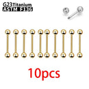 1/5/10pcs G23 Titanium External Internal thread Piercing Jewelry 14G 16G Long Industrial Sexy Barbell Barbell Ring Tongue