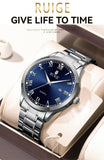 RUIGE Fashion Men's Watch Roman Scale Minimalist Men's Famous Watch Night Glow Waterproof Trendy Watch