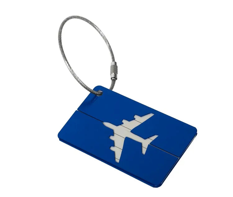 Aluminium Alloy Aircraft Luggage Tag with Name Travel Luggage Tag ID Card Anti-lost Solid Color Travel Accessories