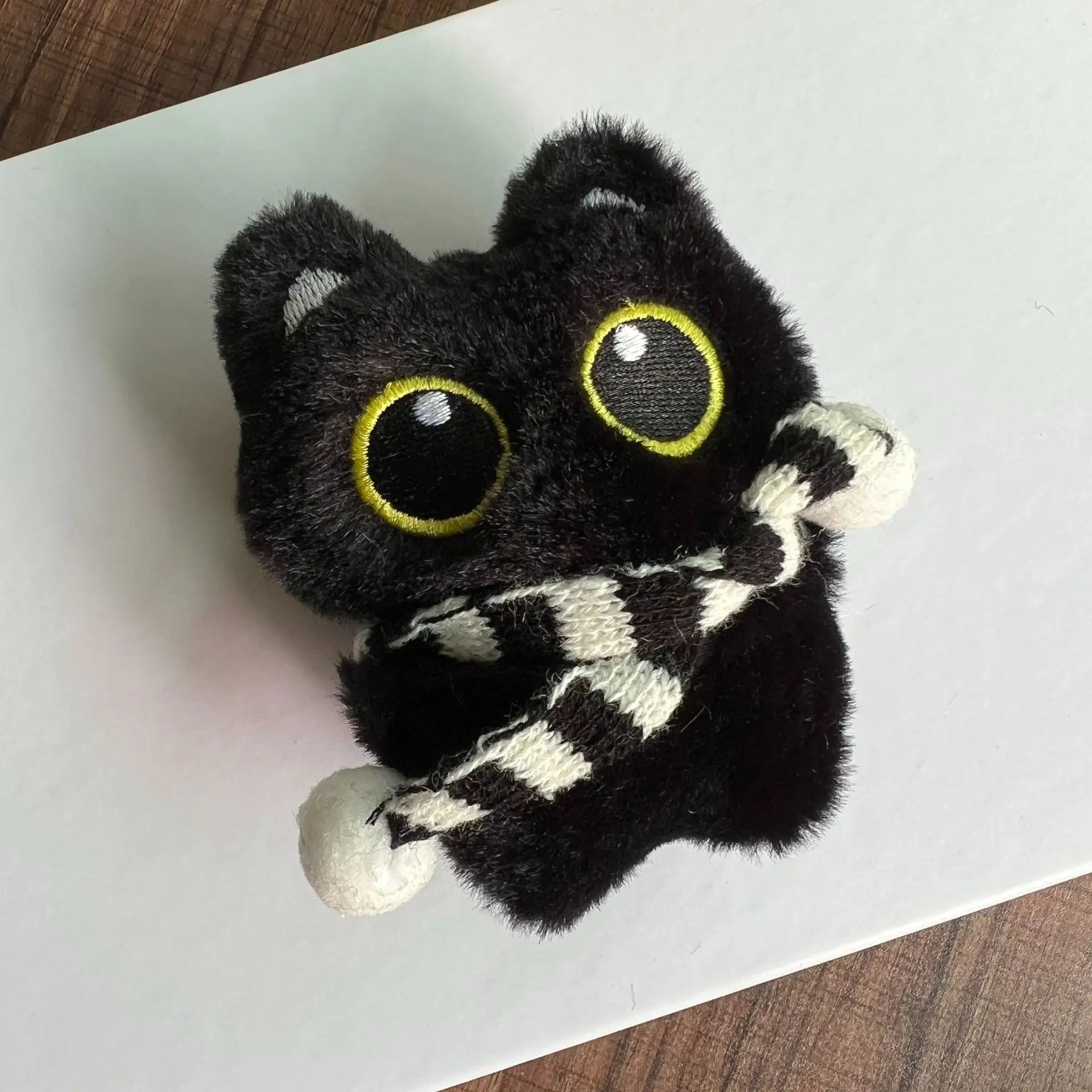 Black Cat Doll Pendant Keychain Cute Pilot Little Black Cat Hanging Backpack Keychain Creative Cat Plush Keychain Gift for Phone