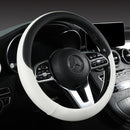 Perforated Nappa Leather Car Steering Wheel Cover Warm in Winter and Cool in Summer, Universal 15 Inch,  Anti-Slip, Odorless