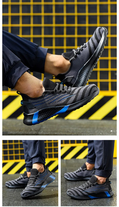 Men Work Safety Shoes Anti-puncture Working Sneakers Male Indestructible Work Shoes Men Boots Lightweight Men Shoes Safety Boots