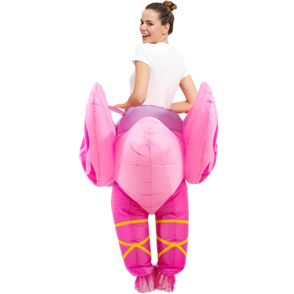 Adult Rooster Inflatable Costume Funny Unicorn Elk Animals Inflatable Suit Halloween Carnival Half Body Blow Up Suit for Cosplay