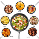 LMETJMA Stainless Steel Frying Pan Nonstick Honeycomb Fry Pan With Lid Induction Ceramic Electric Gas Cooktops Compatible KC0480