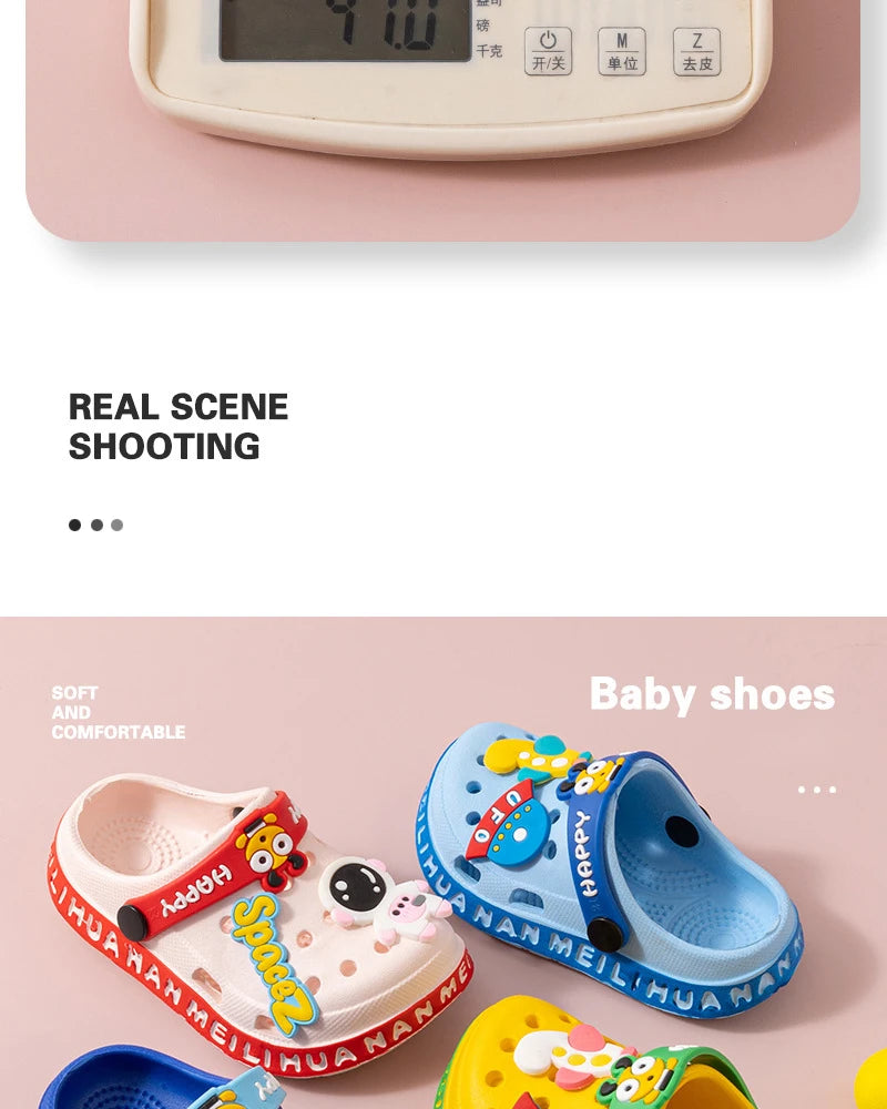 EVA ultra light boys and girls baby and toddler anti slip hole shoes children's sandals astronaut UFO sandals slippers