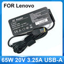 65W 20V 3.25A  USB AC Laptop Charger Power Adapter For Lenovo Thinkpad X301S X230S G500 G405 X1 Carbon E431 E531 T440s