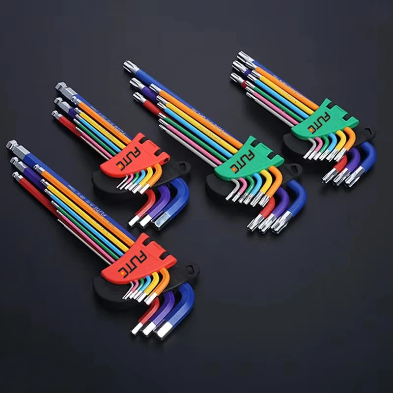 FUTE Allen Key Set L Wrench Kit for Allen Screw 9PCS Long Arm Hex Key Set 1.5mm To 10mm Hex Spanner Hand Tools Bicycle Repair