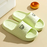 Summer Children Slippers Indoor Cute Bear Print Anti-Slip Soft Sole Exquisite Parent-Child Shoes Home Comfy Leisure Shoes