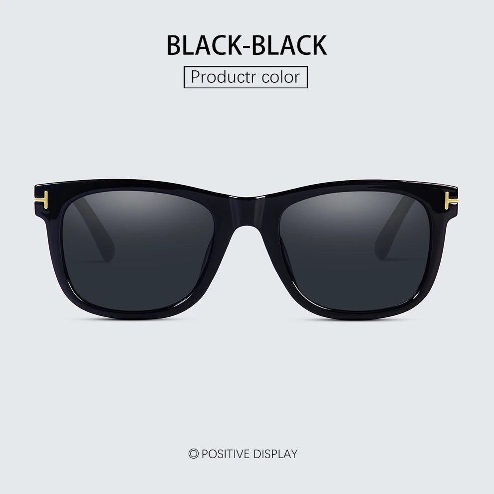 Fashion Square Polarized Sunglasses for Men, Driving, Fishing, Luxury Brand Designer UV400 Eyewear