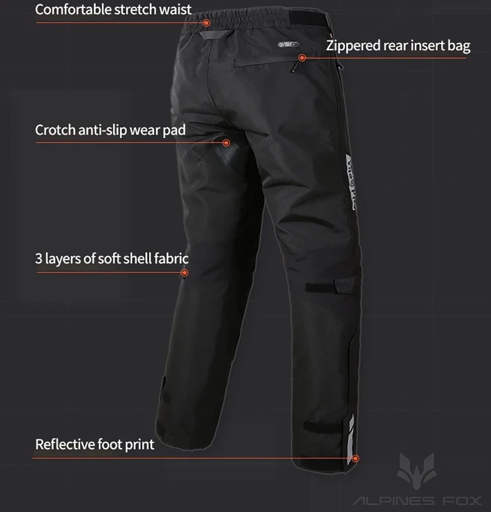 Winter Waterproof Motorcycle Overpants Quick Release Touring Moto Pants Men's Warm Windproof Motorbike Trousers CE Kneepads