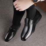 Leather Men Formal Shoes Luxury Brand 2025 Men's Loafers Dress Moccasins Breathable Slip-on Black Driving Shoes Plus Size 38-46