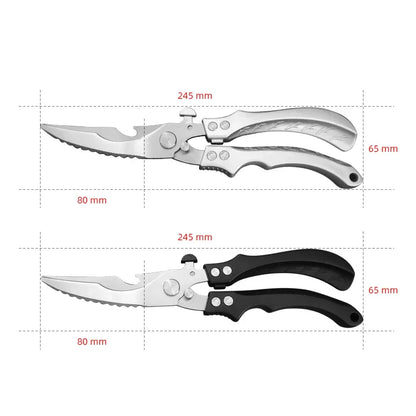 Stainless Steel Chicken Bone Scissors Kitchen Scissors Household Food Scissors Fish Chicken Duck Cutter Scissors Knife