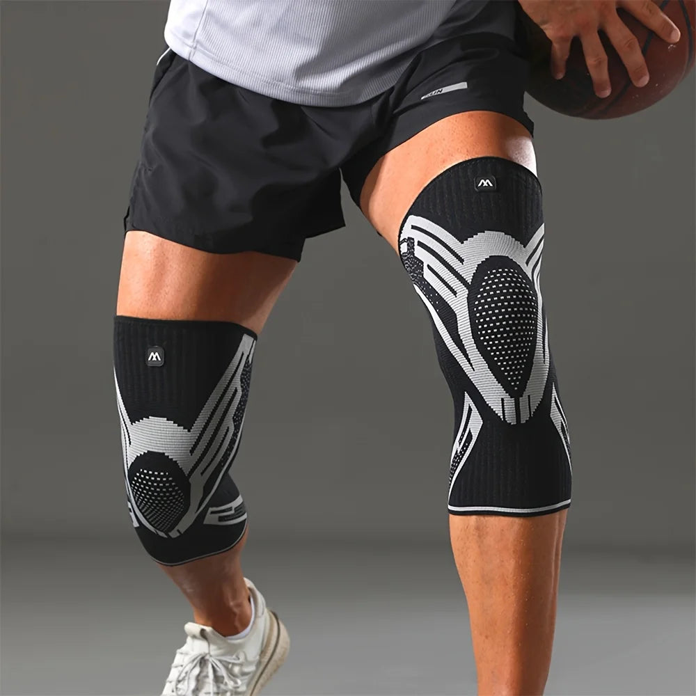 1 Pcs Compression Knee Support Sleeve Elastic Breathable Knee Pads Brace Springs Gym Sports Protector Basketball Volleyball Run