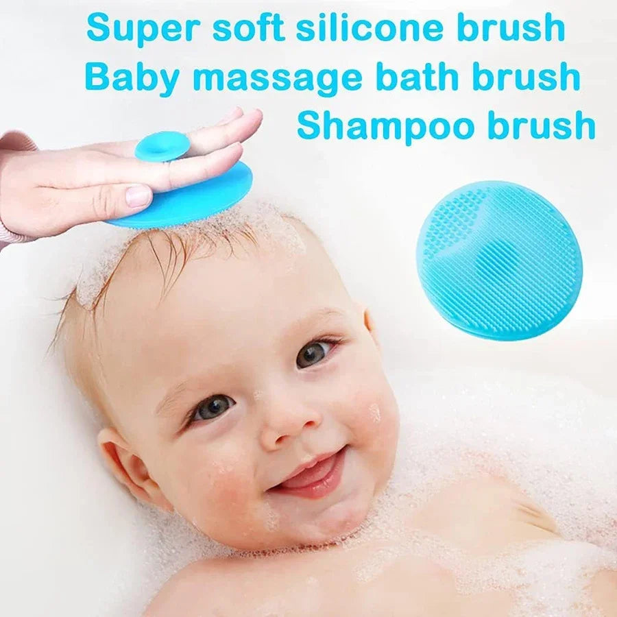 Baby Hair Brush Set for Newborn Toddlers Soft Bristles Silicone Cradle Cap Massaging Brush Infant Hair Care Bathing Soft Comb