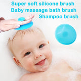 Baby Hair Brush Set for Newborn Toddlers Soft Bristles Silicone Cradle Cap Massaging Brush Infant Hair Care Bathing Soft Comb