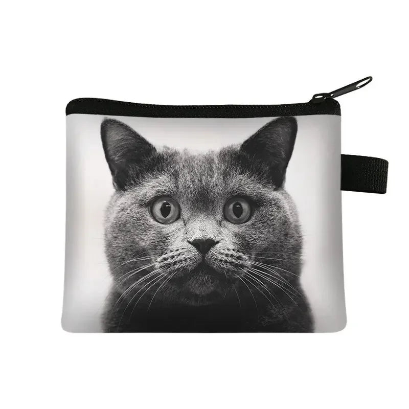 Coin Purse New Animal Cat Children's Wallet Student Portable Card Coin Key Storage Bag Polyester Hand Bag Mini Bag