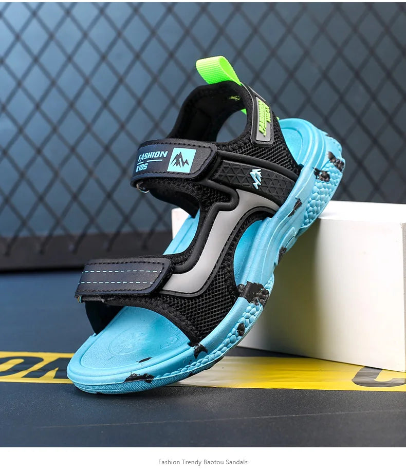 Kids Boys Trendy Camouflage Platform Strap Sandals Lightweight Soft Sole Non-slip Girls Children For Summer Outdoor Beach Shoe