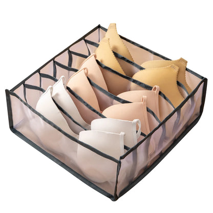 Organizadores de armarios, divisores de cajones, cajas de almacenamiento para ropa interior, sujetadores, calcetines y bragas, organización del hogar.
