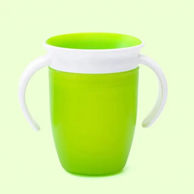 Bebê aprendendo beber copo com alça dupla tampa flip, 360 graus podem ser girados, Leakproof, bebês copos de água, garrafa