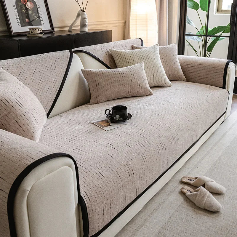 Scratch Sofa Cover Towel Solid Color Non-slip Sofa Backrest Cover Towel Universal New Chenille Sofa Cushion Anti-cat