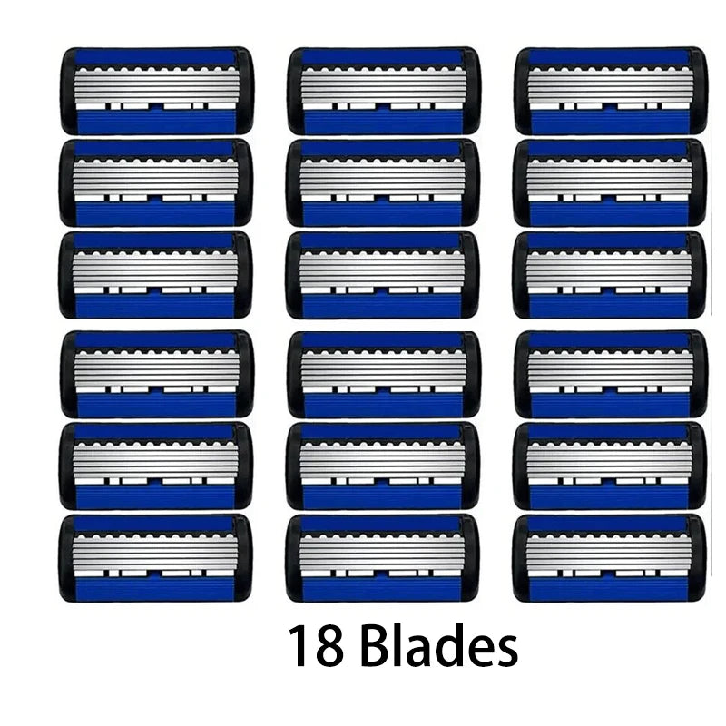 Afeitadora manual con cabezal de 6 capas, cuchilla clásica de doble filo de acero inoxidable, afeitadora de seguridad para barba y bigote.