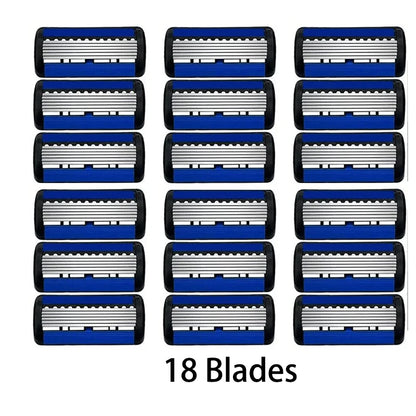 Afeitadora manual con cabezal de 6 capas, cuchilla clásica de doble filo de acero inoxidable, afeitadora de seguridad para barba y bigote.