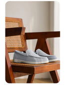 Men Flat Loafers 2025 Frosted Suede Flat Shoes Comfortable Non Slip Fashion Loafers Lightweight Trendy Outdoor Casual Shoes