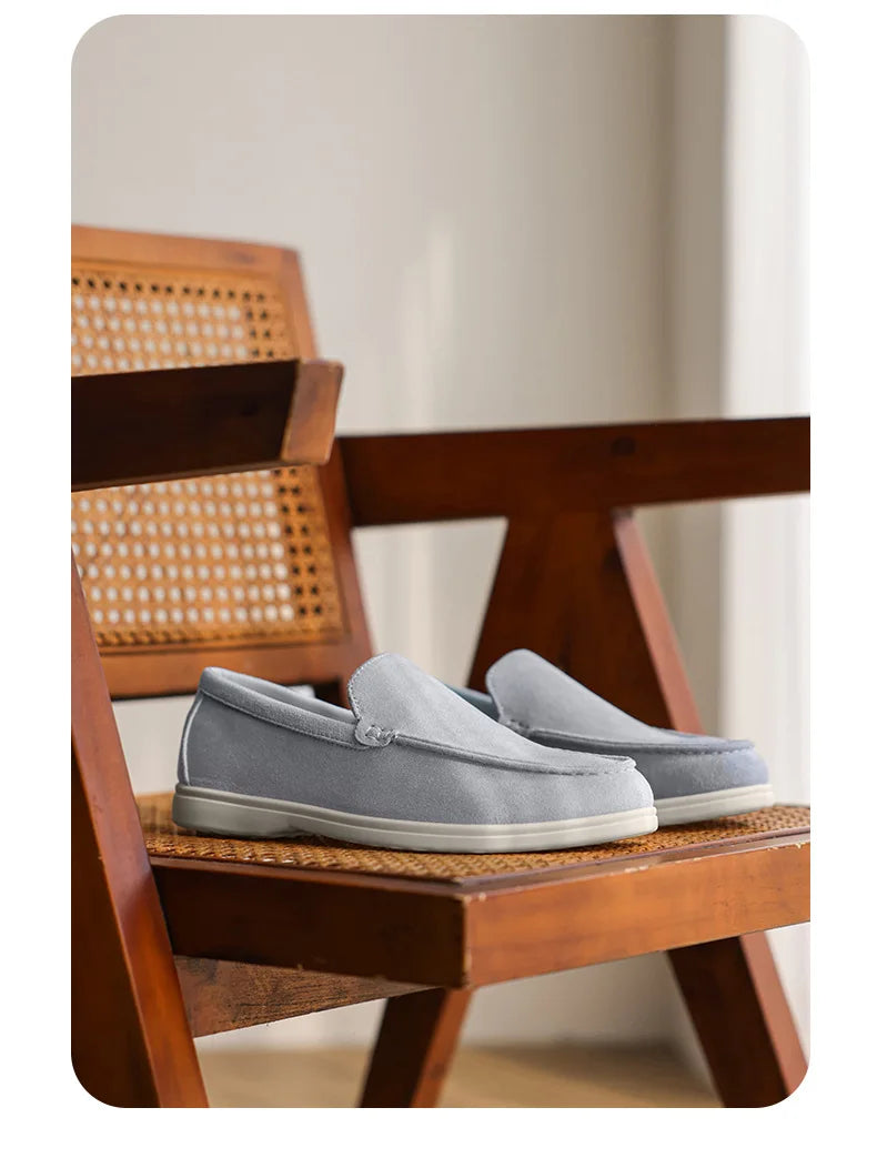 Men Flat Loafers 2025 Frosted Suede Flat Shoes Comfortable Non Slip Fashion Loafers Lightweight Trendy Outdoor Casual Shoes