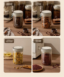 500/1100/1700 Coffee Beans Vacuum Sealed Tank Glass Food Storage Jars with CO2 Valve Household Moisture-proof Airtight Container