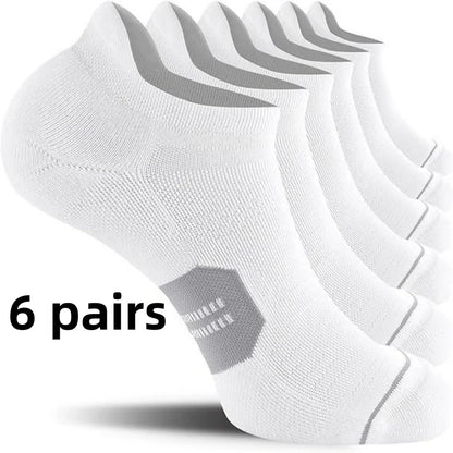 3/6 pairs of breathable and non slip invisible boat socks for men and women, ankle running socks, outdoor fitness socks