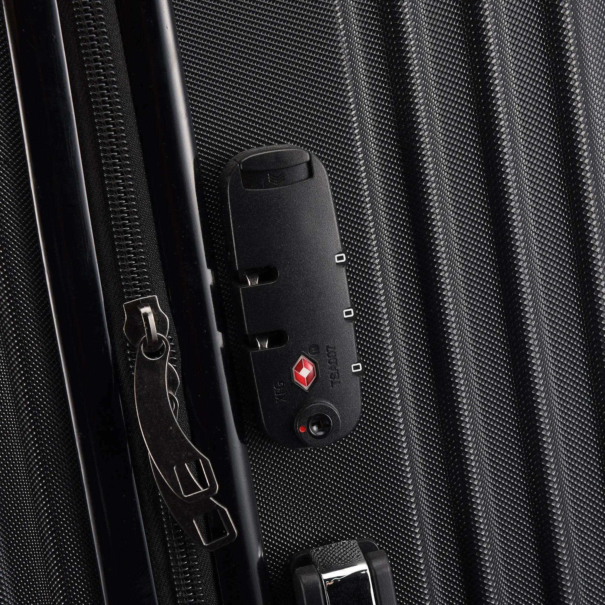 Comanlai Twin-Wheeled Suitcase Set with TSA Password Lock, ABS Trolley Luggage with 4 Universal Wheels, M L XL Sizes, Black