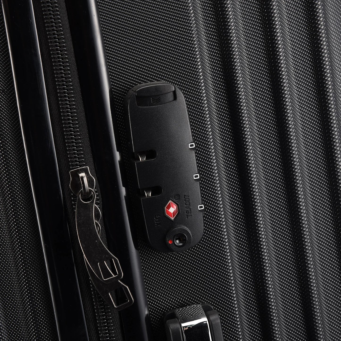 Comanlai Twin-Wheeled Suitcase Set with TSA Password Lock, ABS Trolley Luggage with 4 Universal Wheels, M L XL Sizes, Black