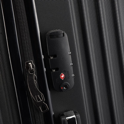 Comanlai Twin-Wheeled Suitcase Set with TSA Password Lock, ABS Trolley Luggage with 4 Universal Wheels, M L XL Sizes, Black