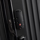Comanlai Twin-Wheeled Suitcase Set with TSA Password Lock, ABS Trolley Luggage with 4 Universal Wheels, M L XL Sizes, Black