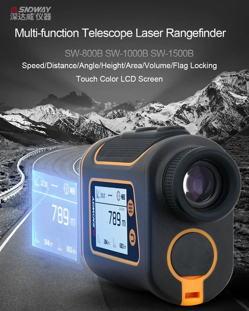 SNDWAY Telescope Laser Range Finder Digital Distance Meter Hunting Monocular Golf Rangefinder LCD Display Roulette Tape Measure