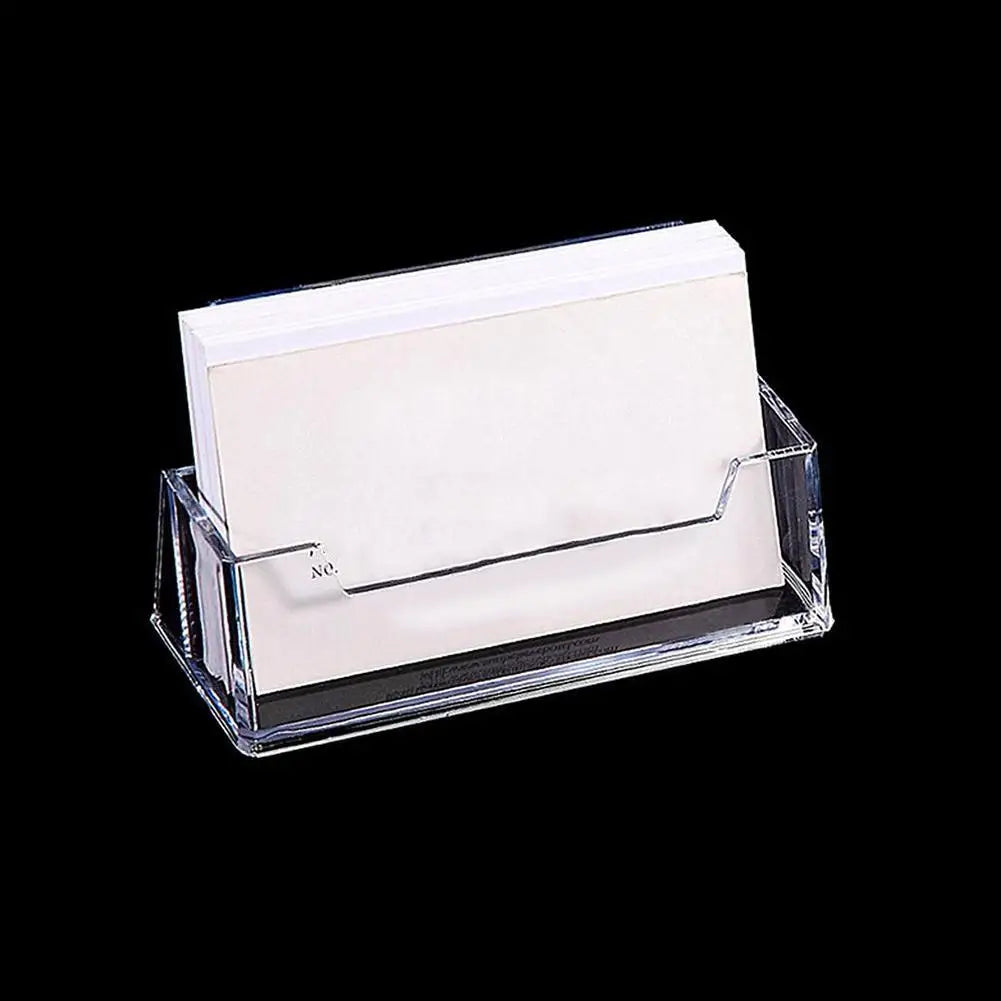 Clear Business Card Holder Organizer Office Desk Display Stand Memo Counter Accessories Tabletop Business Card Holder Storage