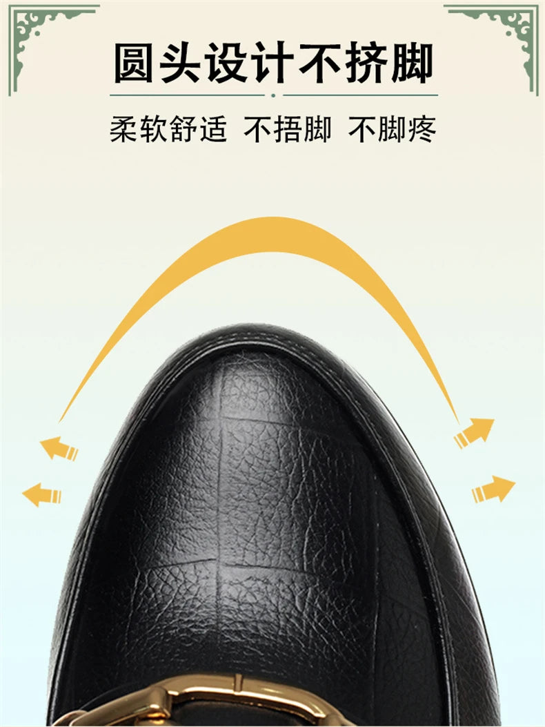 Soft Leather Black Shoe Woman Block Pumps 2024 Thick Bottom Platform Shoes Model Office Work 6.5 cm 8 cm High Heels Grace