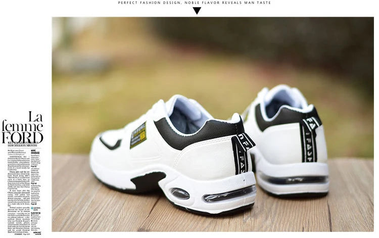 Zapatillas de running para hombre, transpirables, con amortiguación de aire, con cordones, antideslizantes, para exteriores