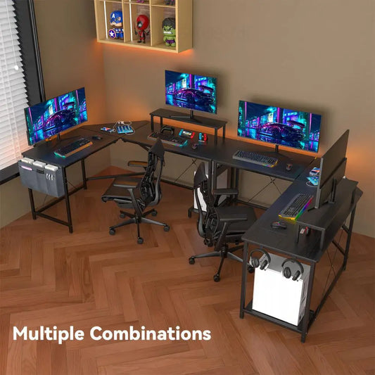 L Shape Desk Computer Desk L-type Electric Competition Table Sturdy Gaming Corner Table Shelf For Computer Case Office Furniture