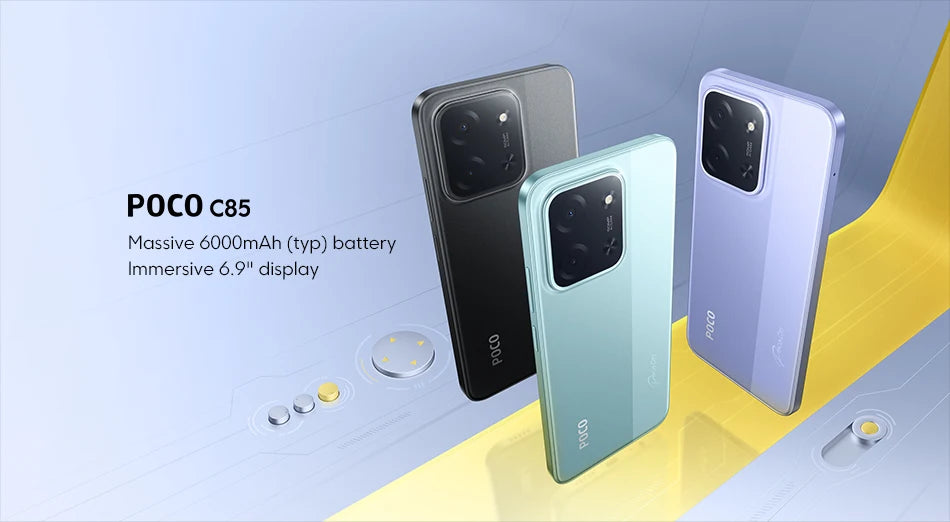 Global Version POCO C85 Smartphone 6.9" Dot Drop display 50MP Camera 6000mAh battery 33W Helio G81-Ultra NFC