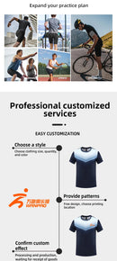 Fitness Clothes Ice Silk Quick Drying T-shirt Suit Men Short Sleeve Running Sportswear Shorts Tracksuit Gym Sports Training Sets