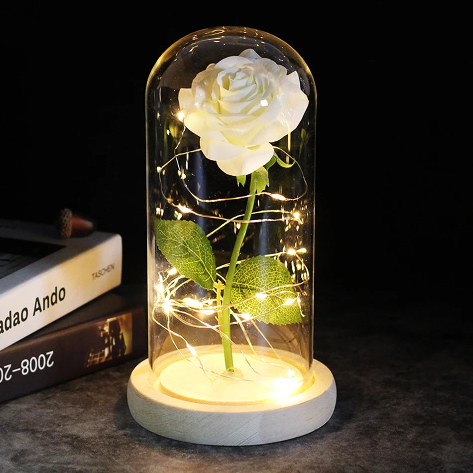 Envío directo de flores artificiales Galaxy Rose, La Bella y la Bestia, decoración de boda, regalo creativo para el Día de San Valentín, regalo para la madre.