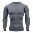 Camiseta de compresión para correr para hombre, ajustada, de manga larga, para entrenamiento y jogging, para gimnasio, Dry Fit Rashgard 